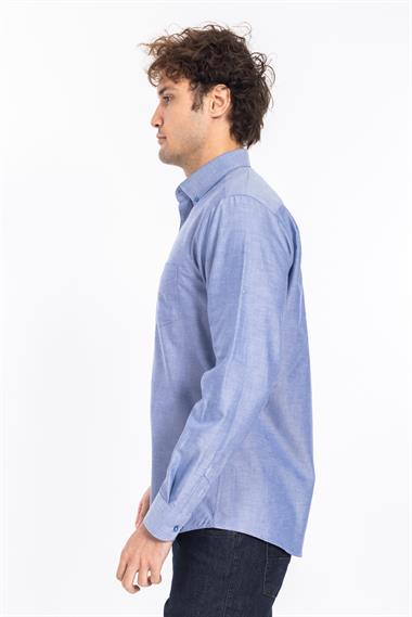 2220 Milano Düg.,Yk Kls Gömlek Tmş SAX MAVİ