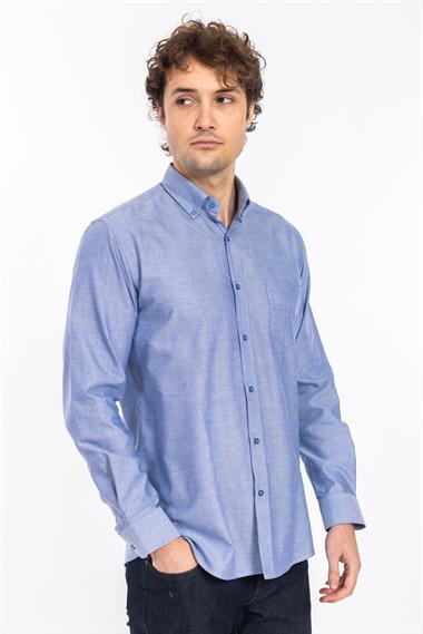 2220 Milano Düg.,Yk Kls Gömlek Tmş SAX MAVİ