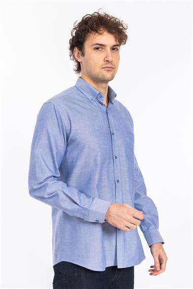 2220 Milano Düg.,Yk Kls Gömlek Tmş SAX MAVİ
