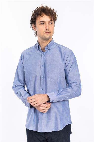 2220 Milano Düg.,Yk Kls Gömlek Tmş SAX MAVİ