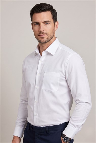 2230 NON IRON %100 PAMUK U.KOL GÖMLEK 26Y TMŞ Beyaz