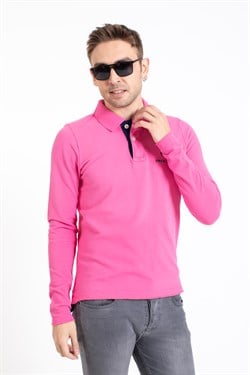 A.s. Baskılı Polo Yaka U.Kol Tshırt PEMBE