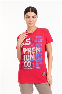 A.s. Baskılı Sıfır Yaka K.Kol Tshırt KIRMIZI