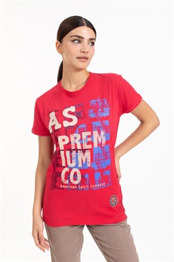 A.s. Baskılı Sıfır Yaka K.Kol Tshırt KIRMIZI