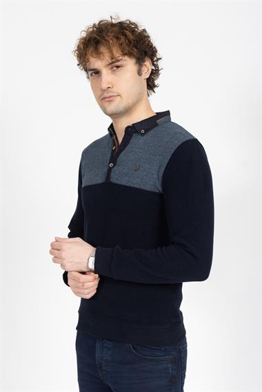 Armand Thıery Erkek Polo Yaka U.kol Sweat 24k Ae lacivert/mavi