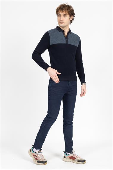 Armand Thıery Erkek Polo Yaka U.kol Sweat 24k Ae lacivert/mavi