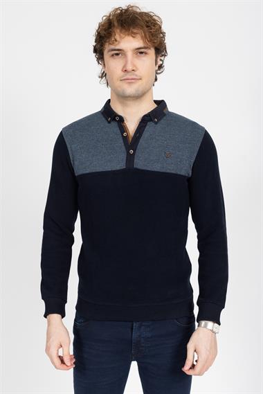 Armand Thıery Erkek Polo Yaka U.kol Sweat 24k Ae lacivert/mavi