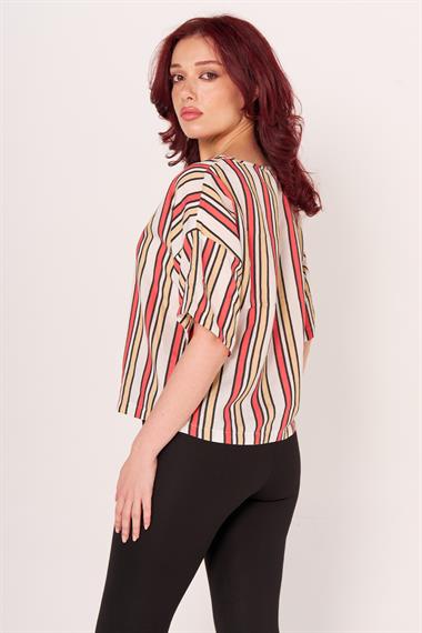 BLUZ PERRYWOMEN 22Y O YAKA K.KOL BAYAN (BYG) ÇİZGİLİ
