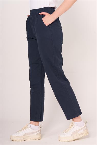 Brs Kadın Gabardin Beli Lastikli Klasık Pantolon 24y Sf LACİVERT