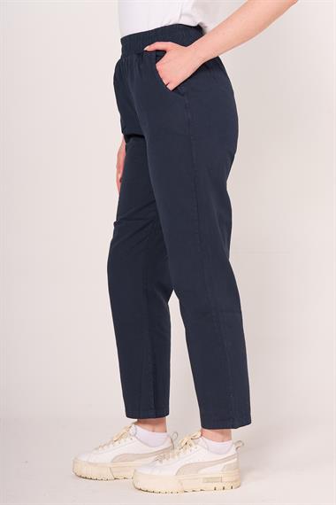 Brs Kadın Gabardin Beli Lastikli Klasık Pantolon 24y Sf LACİVERT