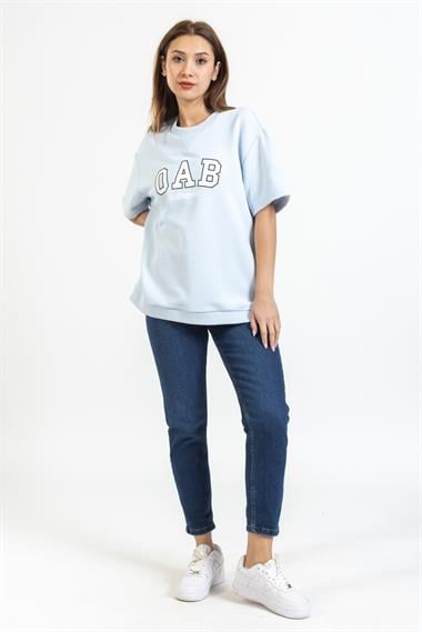 Brs Unisex O Yaka O A B Baskılı K.Kol Sweat 23y Kso MAVİ