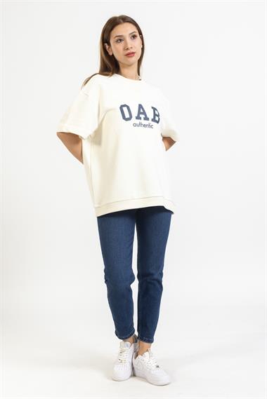 Brs Unisex O Yaka O A B Baskılı K.Kol Sweat 23y Kso KREM