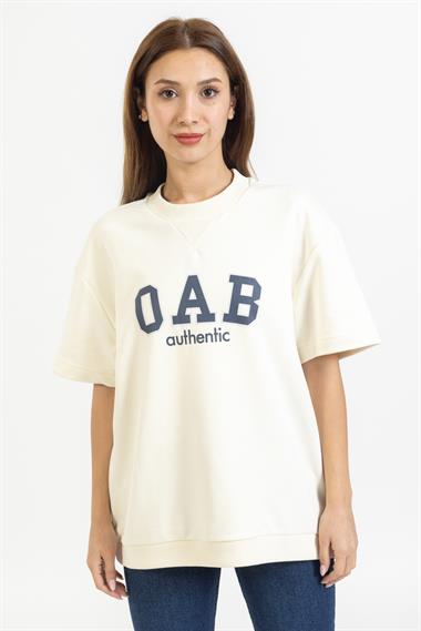 Brs Unisex O Yaka O A B Baskılı K.Kol Sweat 23y Kso KREM
