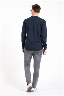 Gry Yaka Düğmeli U.Kol Tshırt LACİVERT