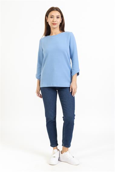 Gw Bayan O Yaka U.Kol Sweat 23k Ptk MAVİ