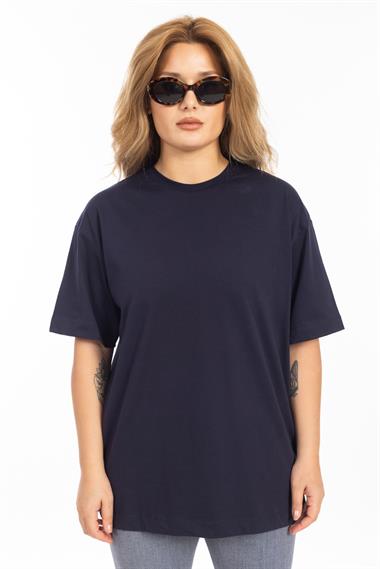 İpk Unisex Düz Basıc K.Kol Tshırt 25y Cu LACİVERT