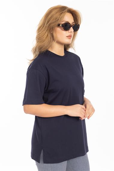 İpk Unisex Düz Basıc K.Kol Tshırt 25y Cu LACİVERT