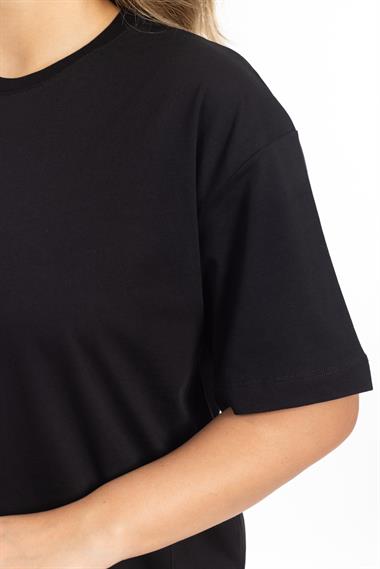 İpk Unisex Düz Basıc K.Kol Tshırt 25y Cu SİYAH