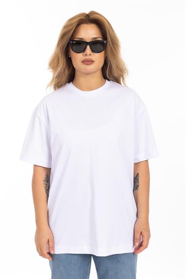 İpk Unisex Düz Basıc K.Kol Tshırt 25y Cu Beyaz