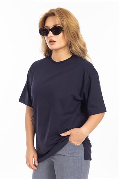 İpk Unisex Düz Basıc K.Kol Tshırt 25y Cu LACİVERT