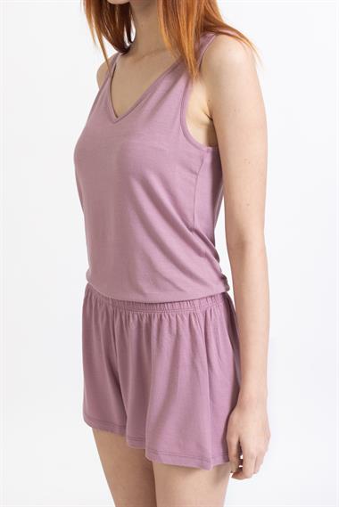 Ja Bayan Askılı Şortlu Pijama Takımı LİLA