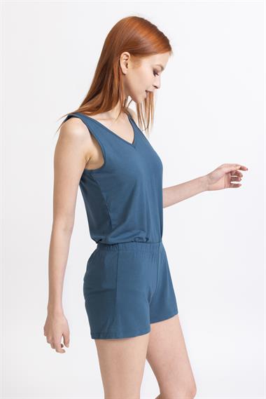 Ja Bayan Askılı Şortlu Pijama Takımı PETROL YEŞİLİ