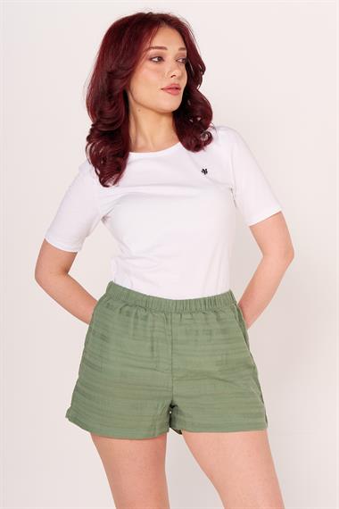 Ja Bayan Dokuma Şort K.YEŞİL