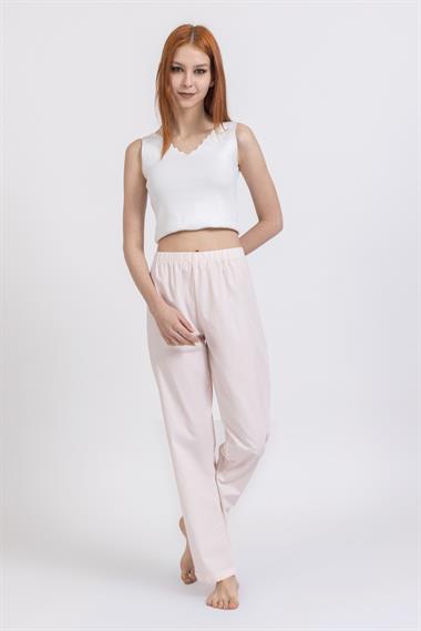 Ja Unisex Dokuma Tek Alt Beyaz Pembe Pöti Kareli