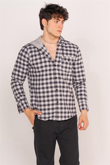 Jm Thmpsn Erkek Cepli Kapşonlu U.Kol Gömlek 24y Kso SİYAH/BEYAZ