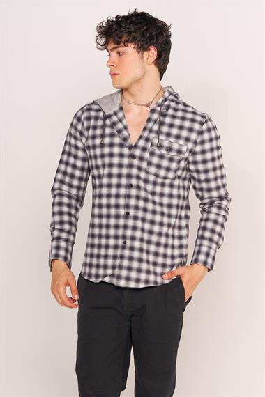 Jm Thmpsn Erkek Cepli Kapşonlu U.Kol Gömlek 24y Kso SİYAH/BEYAZ