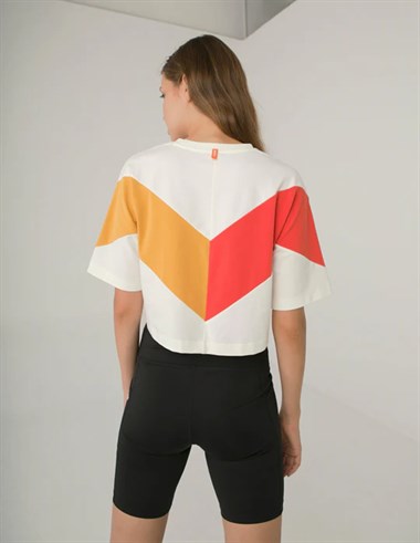 Kemı Bayan Crossover Crop K.Kol Tshırt 26y Kmı Krem Sarı