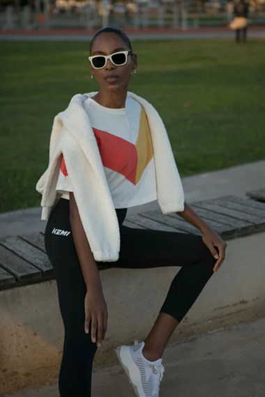 Kemı Bayan Crossover Crop K.Kol Tshırt 26y Kmı Krem Sarı