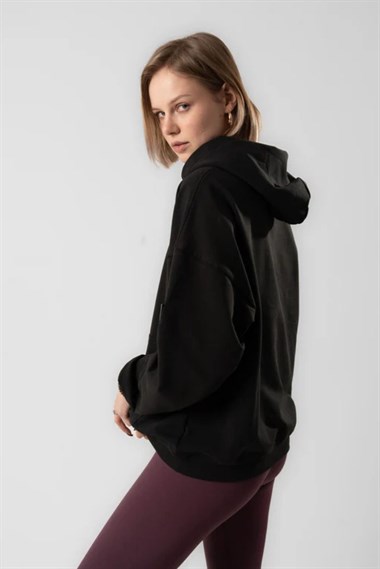 Kemı Bayan Kapşonlu Sweat 26k Kmı SİYAH