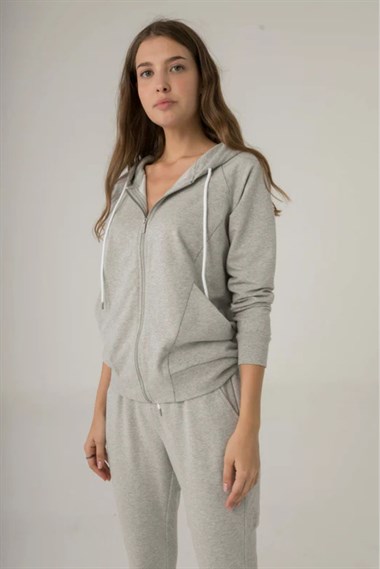 Kemı Bayan Tam Fer. Kapş.Sweat 26k Kmı GRİ