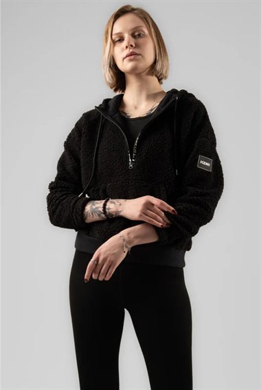 Kemı Bayan Yarım Fer.Pelüş Sweat 26y Kmı SİYAH