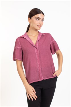 Ktn Bayan Şifon K.Kol Gömlek BORDO