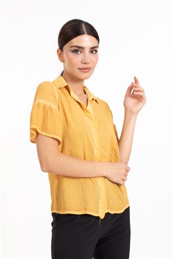 Ktn Bayan Şifon K.Kol Gömlek SARI