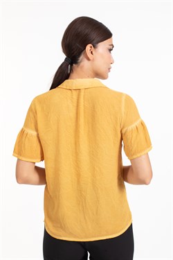 Ktn Bayan Şifon K.Kol Gömlek SARI
