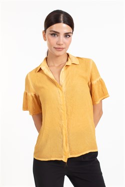 Ktn Bayan Şifon K.Kol Gömlek SARI