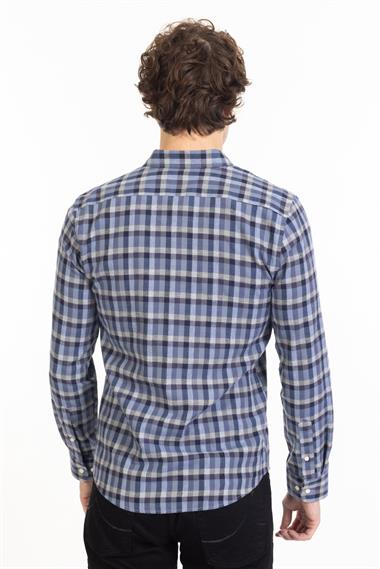 L.e Erkek U.Kol Gömlek MAVİ/EKOSELİ