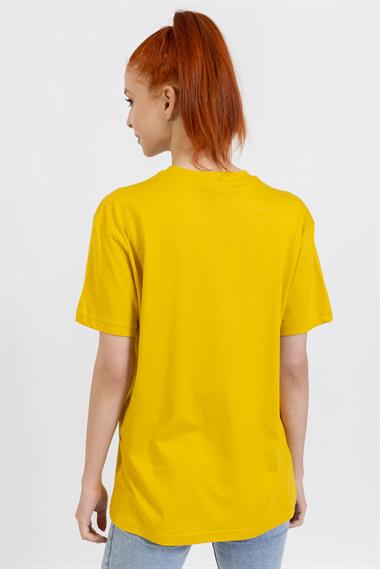 La Bayan O yaka Düz Basıc K.Kol Tshırt Sarı 1