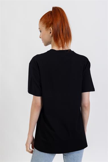 La Bayan O yaka Düz Basıc K.Kol Tshırt SİYAH