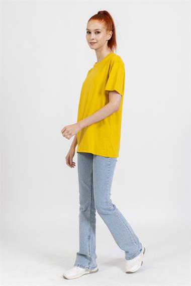 La Bayan O yaka Düz Basıc K.Kol Tshırt Sarı 1