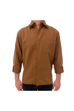 Lbcd Erkek U.Kol Keten Gömlek KAHVE
