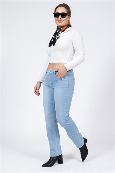 Mac Kadın Kot Dream Boru Paça Pantolon 22k Ae Açık Mavi d491