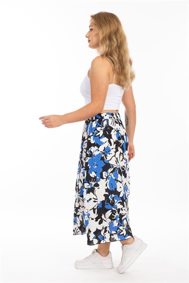 Ms Bayan Desenli Uzun Etek 25y Ae BEYAZ/DESENLİ