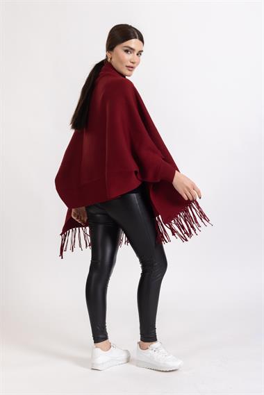 Ms Bayan Örme Kollu Şal BORDO