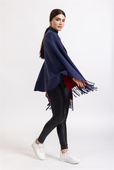 Ms Bayan Örme Kollu Şal MAVİ