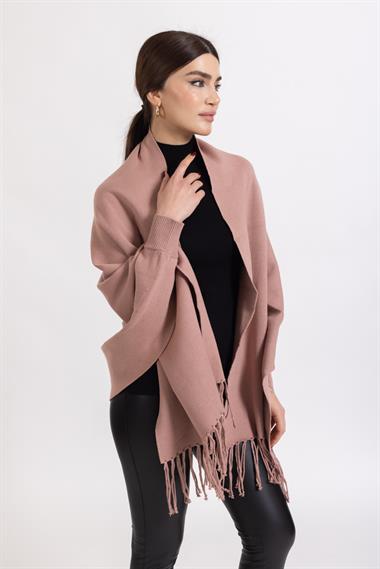 Ms Bayan Örme Kollu Şal PUDRA