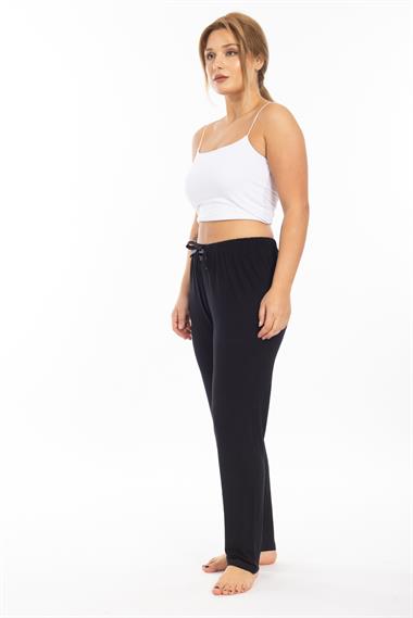 Ms Bayan Viskon Pijama Tek Alt 25y Evm SİYAH